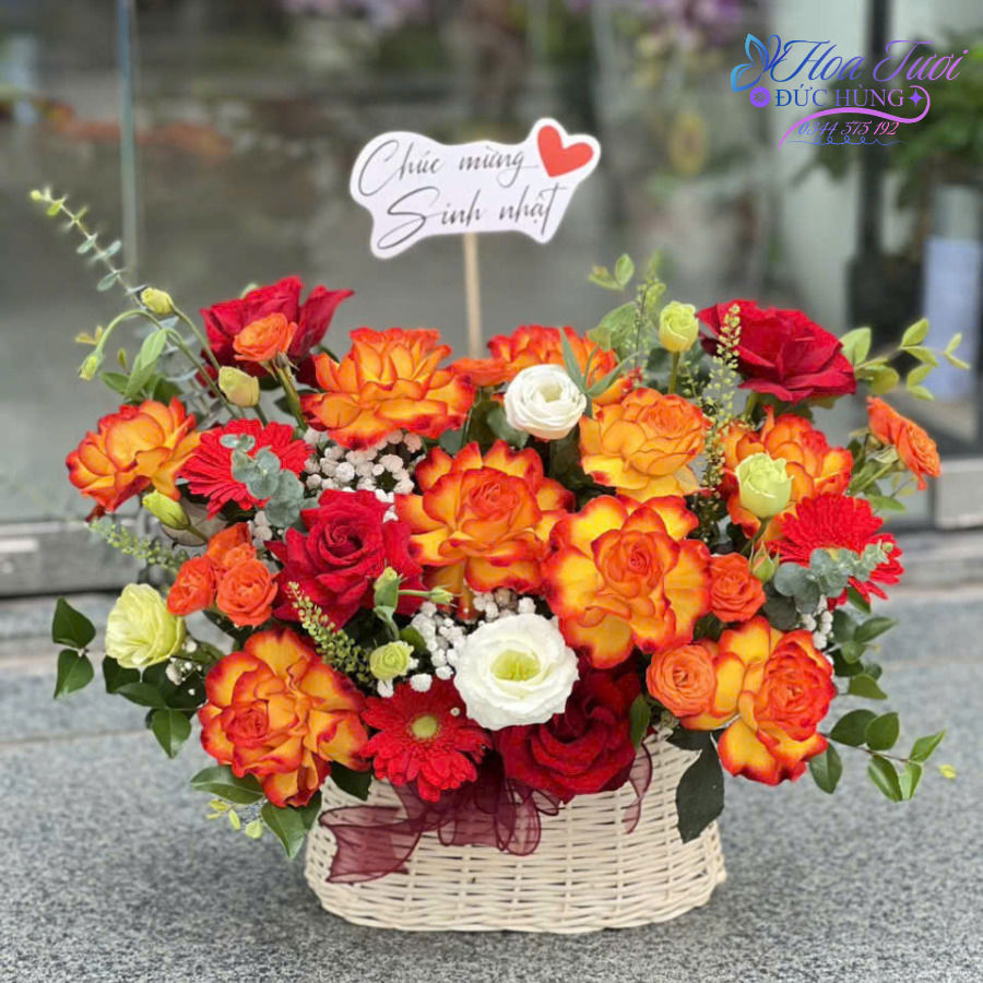 Giỏ Hoa Hồng Đỏ Đẹp